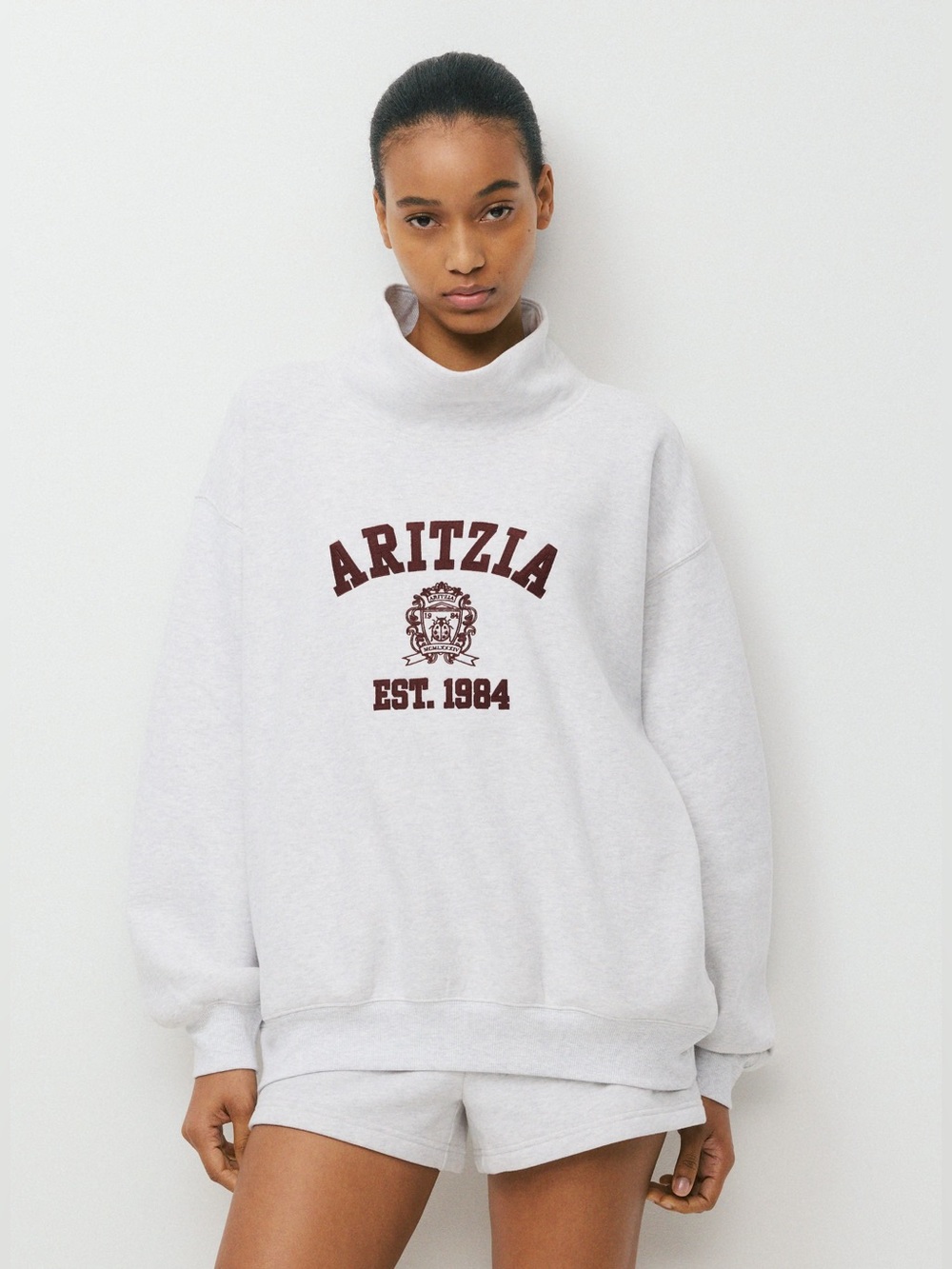 Aritzia Cozy Sweatfleece Mega Funnel Neck Sweatshirt Gala Plum S